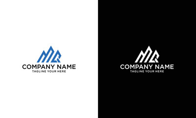 Letter MQ Logo Symbol. Initial Monogram Logo. Vector logo for business and company identity on a black and white background.