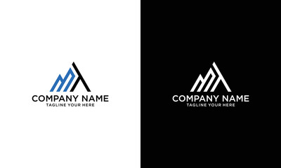 Letter MT Logo Symbol. Initial Monogram Logo. Vector logo for business and company identity on a black and white background.