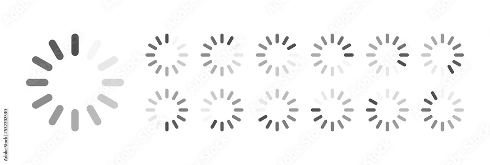 Fototapete circular loading buffering icons vector video ready for animation gif all keyframes frames bufring c