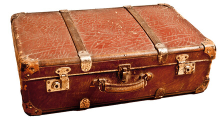 vintage brown luggage