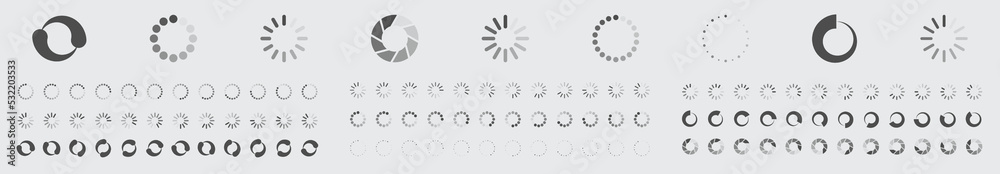 Fototapete circular loading buffering icons vector video ready for animation gif all keyframes frames bufring c
