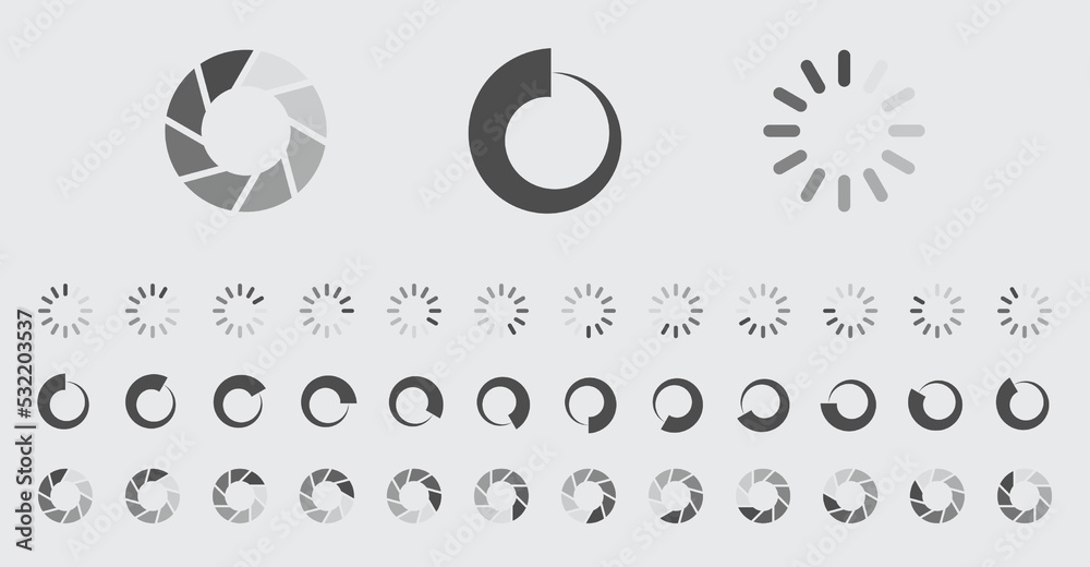 Fototapete circular loading buffering icons vector video ready for animation gif all keyframes frames bufring c