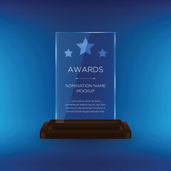 Glass award template with copy space in vector format