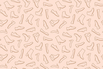 seamless pattern with shoes collection, great for wrapping, textile, wallpaper, gift card- vector illustration
