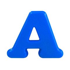 letter A uppercase alphabet plastic on white background with Clipping path