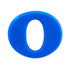 letter O uppercase alphabet plastic on white background with Clipping path