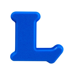 letter L uppercase alphabet plastic on white background with Clipping path