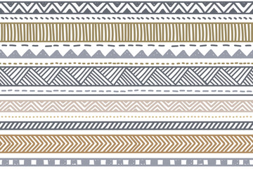 Ethnic vector seamless pattern. Tribal geometric background, boho motif, maya, aztec ornament illustration. rug textile print texture