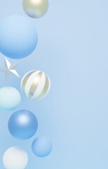 3D素材_かわいいオーナメント_ブルー