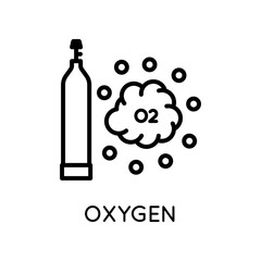 Oxygen Vector Icon. Used Medicine, Metallurgy, Fuel, Industry, Agriculture,