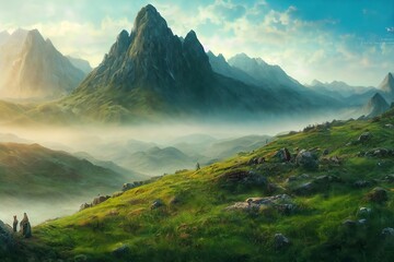 Fototapeta na wymiar Beautiful fantasy landscape