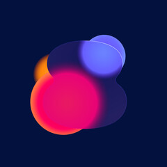 Number eight logo in Glass morphism style. Vector multicolor translucent icon on black background.