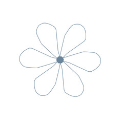 Line art flower illustration vector 