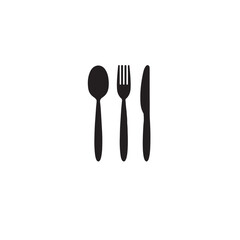 fork knife and spoon icon sign symbol vector illustration on white background.