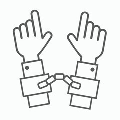 Handcuffs icon, manacles vector, shackles illustration
