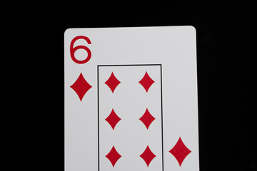 Playing cards on a black background