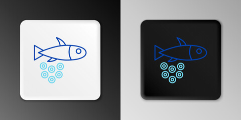 Line Fish with caviar icon isolated on grey background. Colorful outline concept. Vector