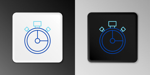Line Stopwatch icon isolated on grey background. Time timer sign. Chronometer sign. Colorful outline concept. Vector