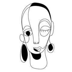 Modern abstract face portrait. Contemporary colorful background Cubism style for print, cards, textile. Vector fashion abstraction poster