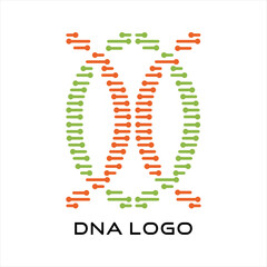 Vector DNA chromosomal design logo with letter C abstract concept.