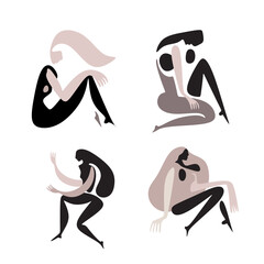 Modern abstract face portrait. Contemporary colorful background Cubism style for print, cards, textile. Vector fashion abstraction poster