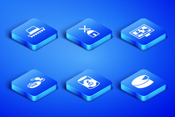 Set Cheese, Spanish hat, Olives in can, Churros and chocolate, Windmill and Picture art icon. Vector