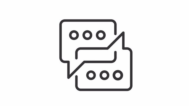 Animated e-mailing linear icon. Transfer messages through internet. Exchanging information online. Seamless loop 4k video with alpha channel on transparent background. Outline motion graphic animation