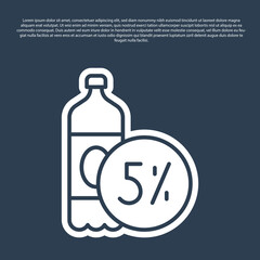 Blue line Beer bottle icon isolated on blue background. Vector