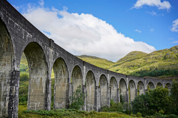 The Glenfinnan Viaduct in the Scottish highlands