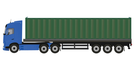 Truck with container. vector illustration
