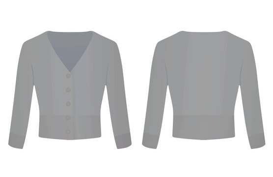 Long sleeve grey blouse. vector illustration