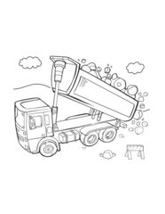 Fototapete Karikaturzeichnung Dump Truck Vector Illustration Art