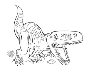 Tyrannosaurus Dinosaur Coloring Book Page Vector Illustratie Art