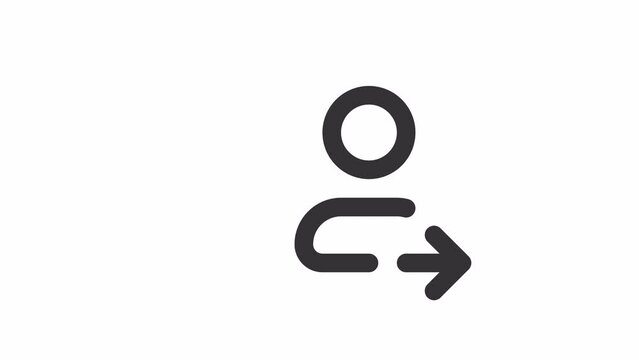 Animated transfer linear ui icon. Restoring contact from backup. Seamless loop 4k video with alpha channel on transparent background. Outline isolated user interface element motion graphic animation