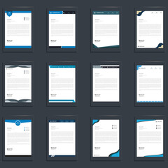 Set of professional modern letterhead design
