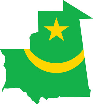 recommend clip art: Mauritania map city color of country flag.