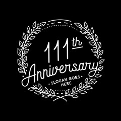 111 years anniversary celebrations design template. 111th logo. Vector and illustrations.
