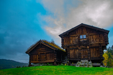 Fototapeta na wymiar old wooden house in Norway