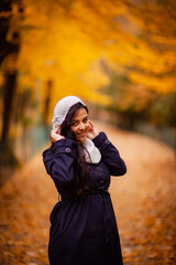 woman in autumn park