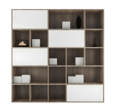 Wooden and white display rack transparent. Png
