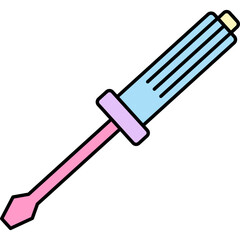 Screwdriver vector wrench tool icon flat sign