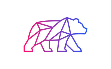 bear logo design. line and polygonal vector
