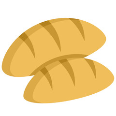 French bread icon. Flat design. For presentation.