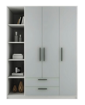 4-column 3 doors cupboard and rack transparent. Png