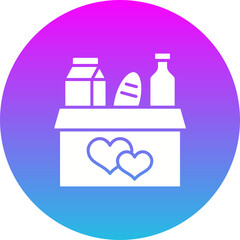 Food Donation Gradient Circle Glyph Inverted Icon