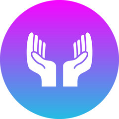 Hands Gradient Circle Glyph Inverted Icon