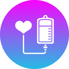 Transfusion Gradient Circle Glyph Inverted Icon