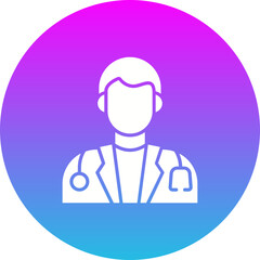 Doctor Gradient Circle Glyph Inverted Icon