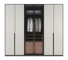 6 rows 4  white doors wardrobe transparent. Png
