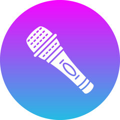 Microphone Gradient Circle Glyph Inverted Icon